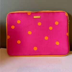 Kate Spade New York 13" Neoprene Laptop Sleeve pink with orange polka dots